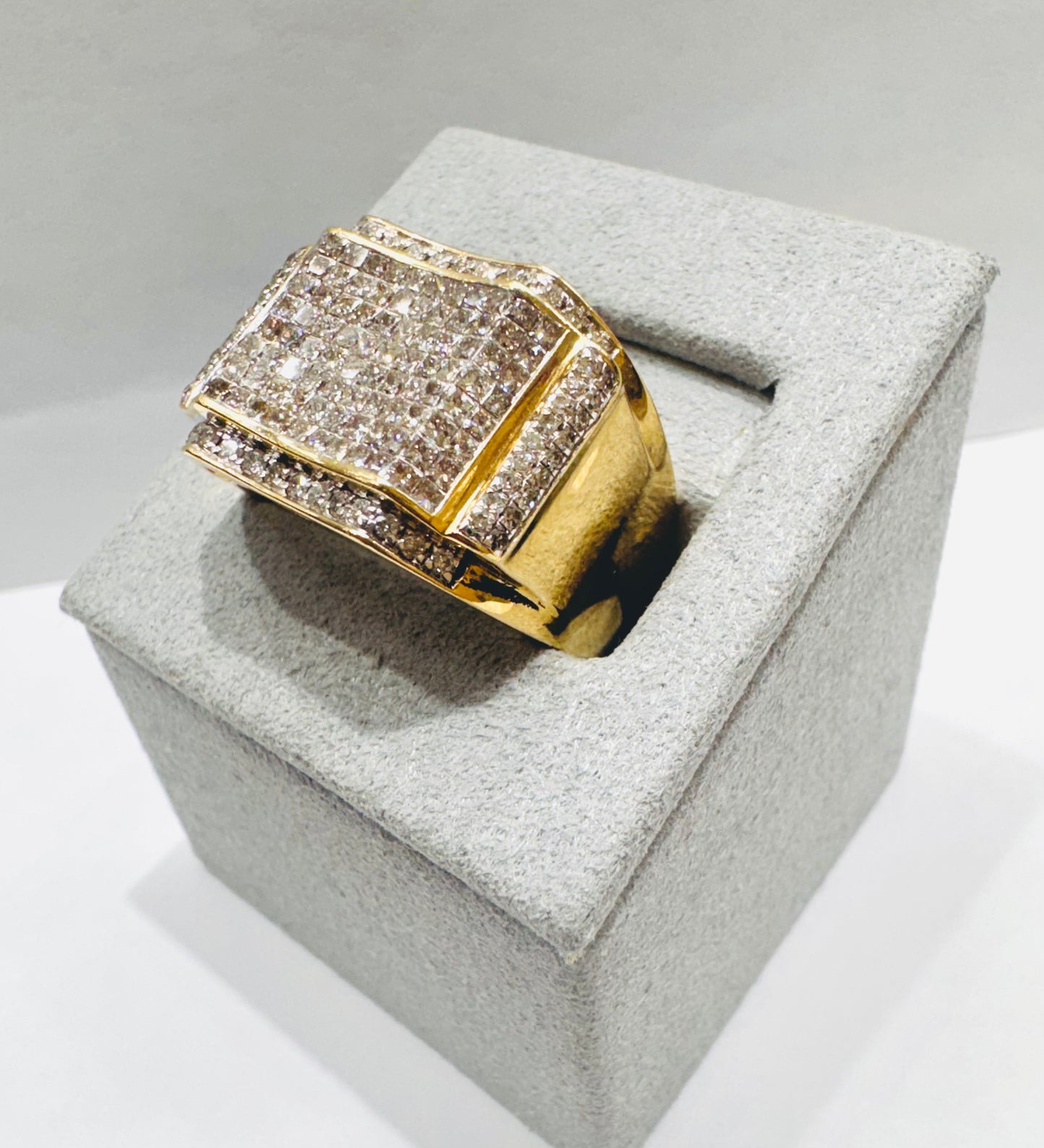 14K GOLD MEN’S NATURAL DIAMOND RING 2.15CT, SIZE: 10.5