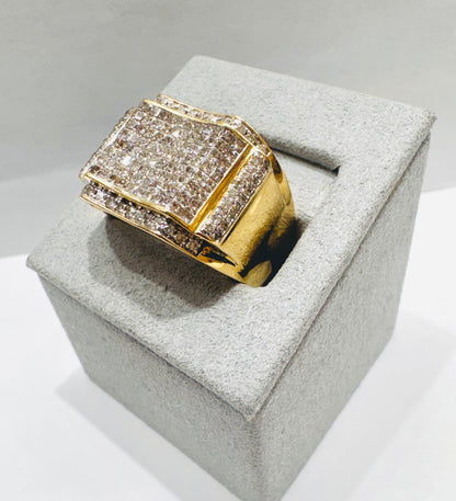 14K GOLD MEN’S NATURAL DIAMOND RING 2.15CT, SIZE: 10.5