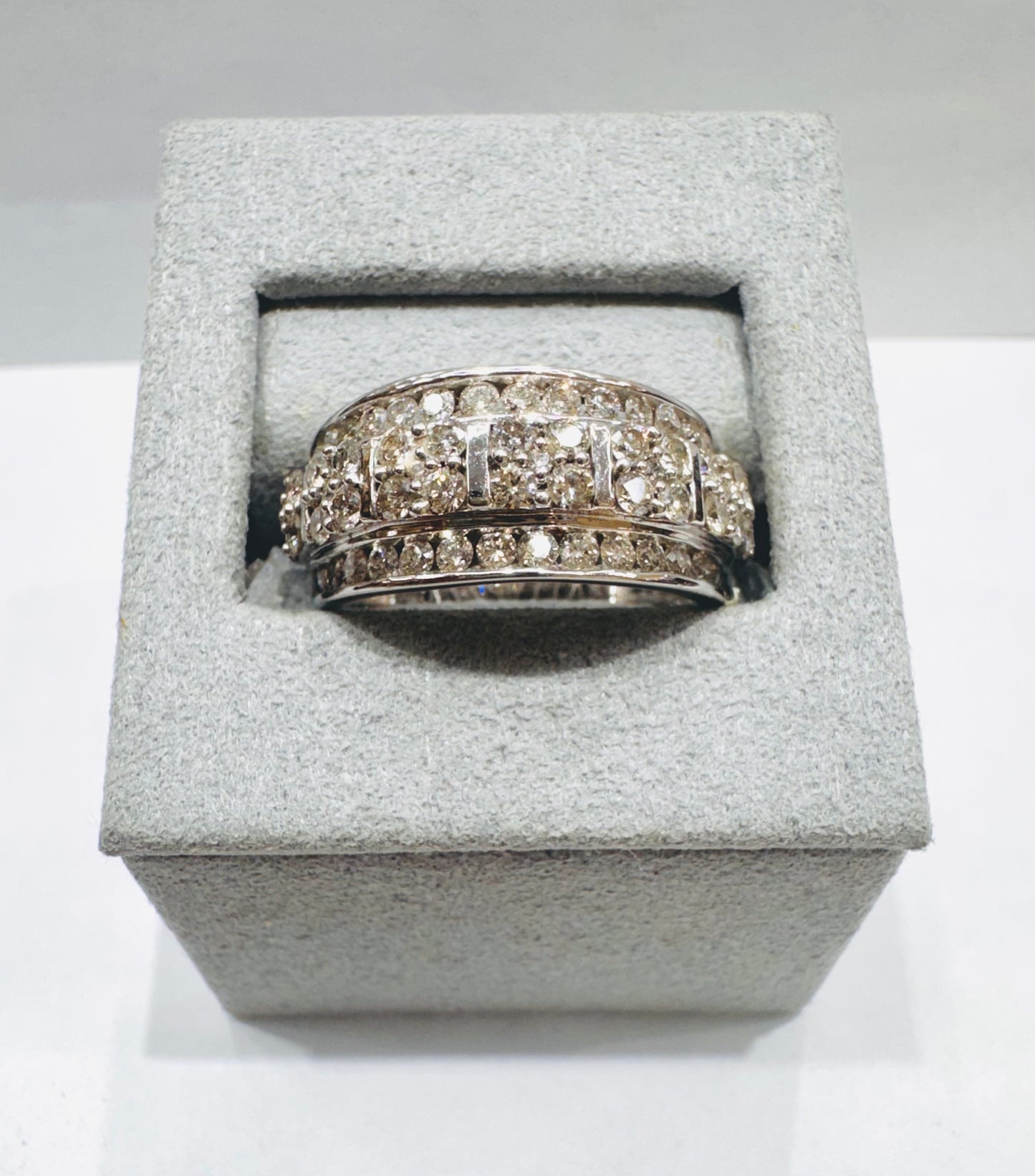 14K WHITE GOLD MEN’S NATURAL DIAMOND RING 2.50CT, SIZE: 8.5