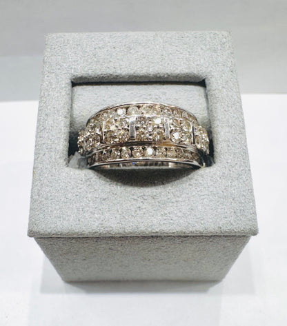 14K WHITE GOLD MEN’S NATURAL DIAMOND RING 2.50CT, SIZE: 8.5