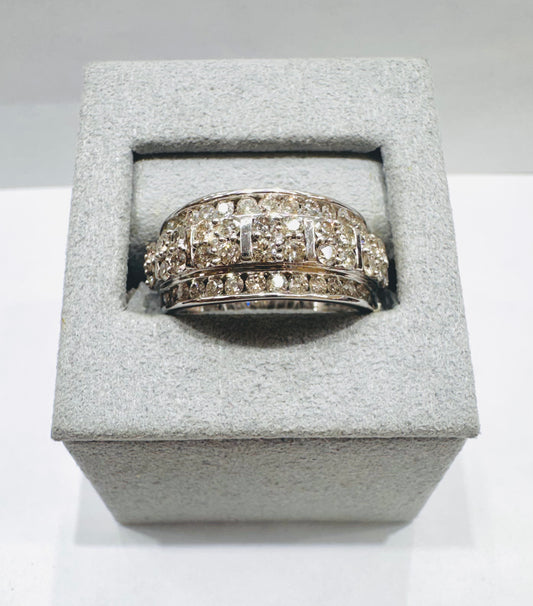 14K WHITE GOLD MEN’S NATURAL DIAMOND RING 2.50CT, SIZE: 8.5