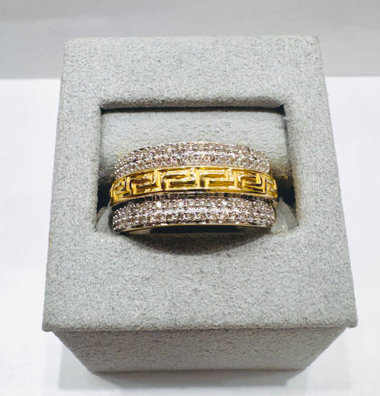 10K GOLD MEN’S NATURAL DIAMOND VERSACE DESIGN RING 0.50CT, SIZE: 10