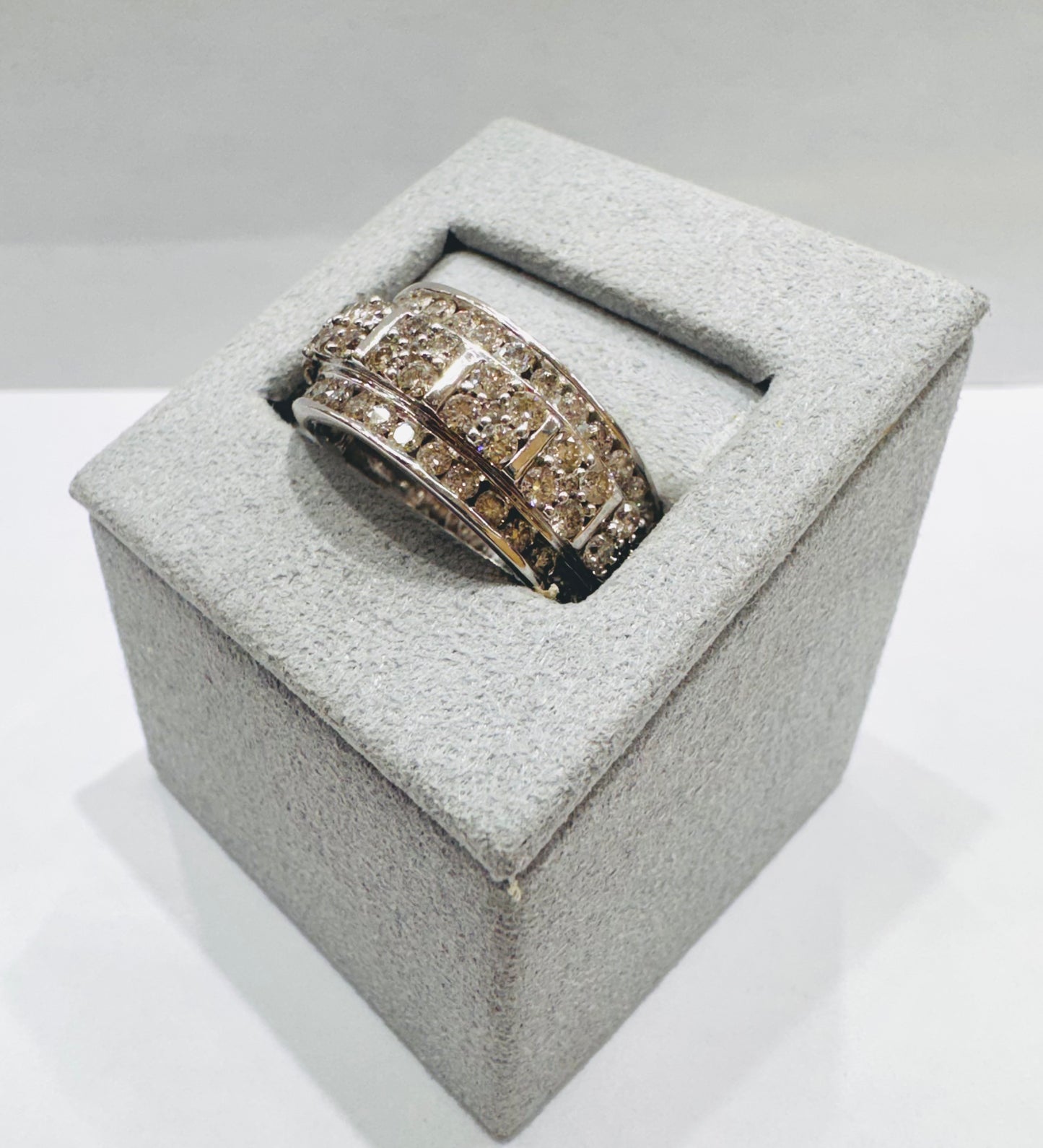 14K WHITE GOLD MEN’S NATURAL DIAMOND RING 2.50CT, SIZE: 8.5