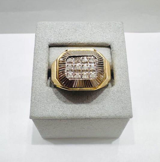 10K GOLD MEN’S NATURAL DIAMOND RING 0.50CT, SIZE: 11