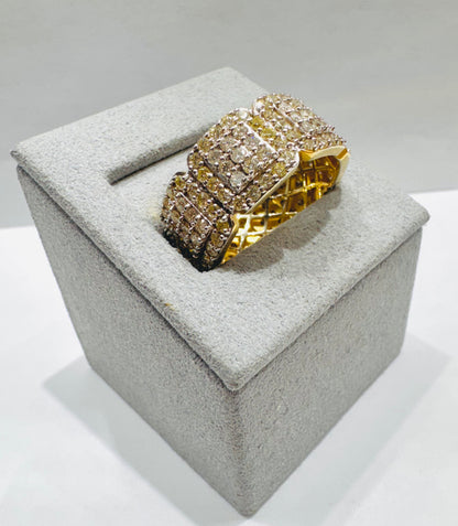 14K GOLD MEN’S NATURAL DIAMOND BAND 5.CT, SIZE: 10.5