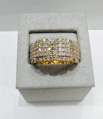 14K GOLD MEN’S NATURAL DIAMOND BAND 5.CT, SIZE: 10.5