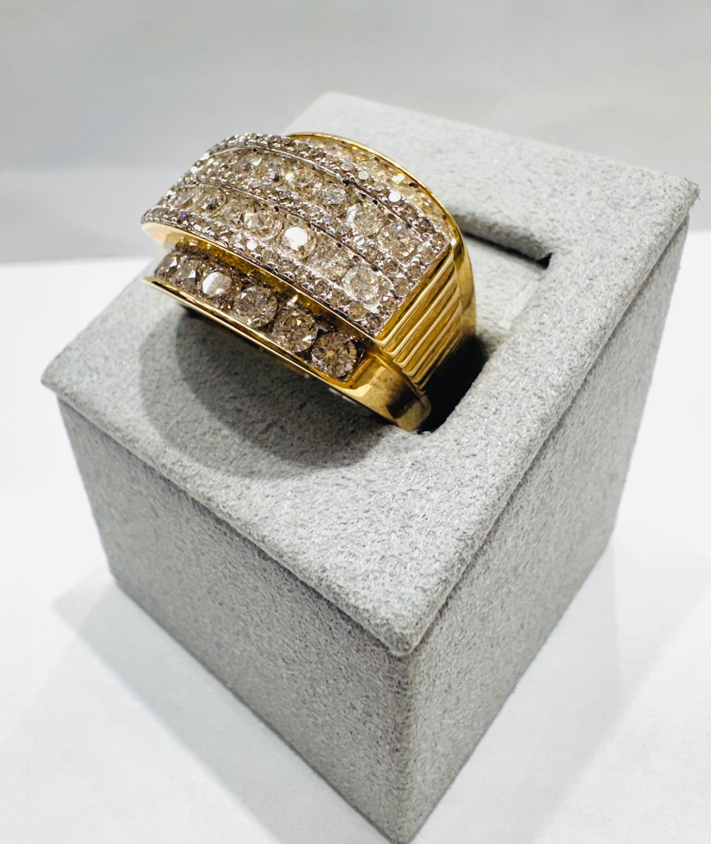 10K GOLD MEN’S NATURAL DIAMOND RING 3.00CT, SIZE: 10