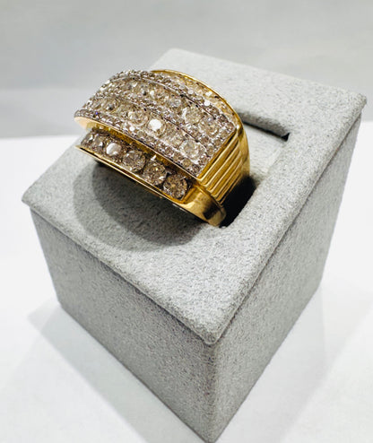 10K GOLD MEN’S NATURAL DIAMOND RING 3.00CT, SIZE: 10