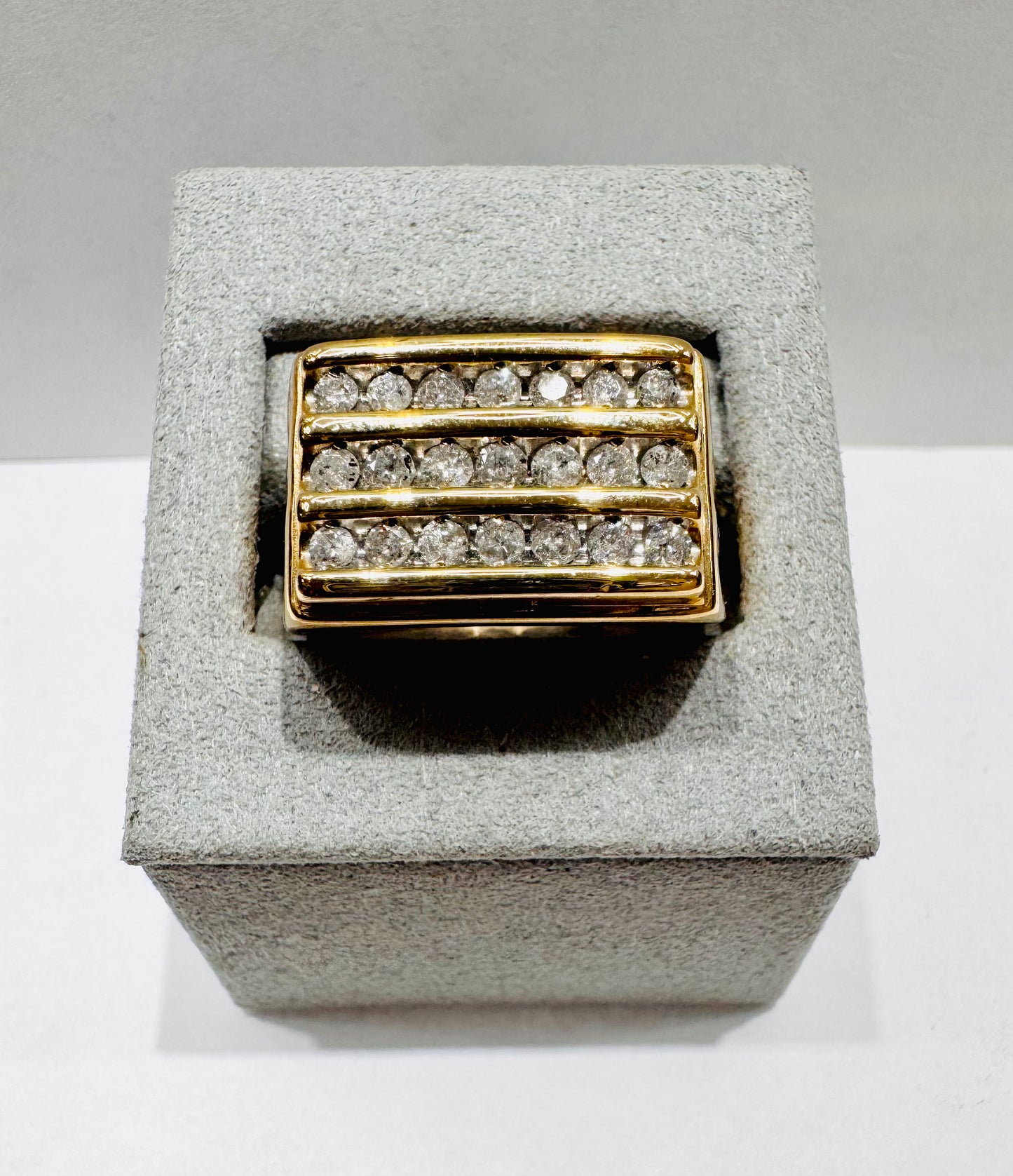 10K GOLD MEN’S NATURAL DIAMOND RING 1.50CT, SIZE: 10