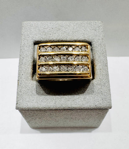 10K GOLD MEN’S NATURAL DIAMOND RING 1.50CT, SIZE: 10