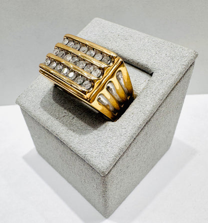 10K GOLD MEN’S NATURAL DIAMOND RING 1.50CT, SIZE: 10