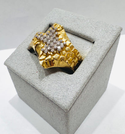 10K GOLD MEN’ S NATURAL DIAMOND “TEXAS” RING 0.32CT, SIZE: 10