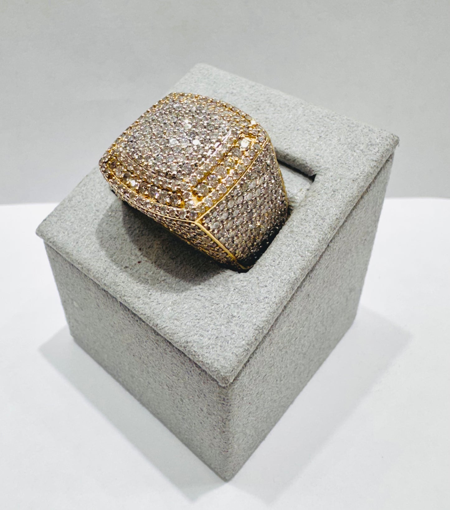 10K GOLD MEN’S NATURAL DIAMOND RING 3.CT, SIZE: 7.5