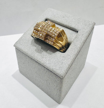 10K GOLD MEN’S NATURAL DIAMOND CROSS RING 1.10CT SIZE: 10