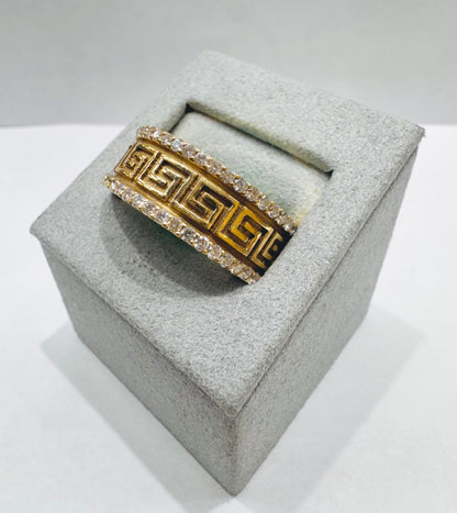 14K GOLD MEN’S NATURAL DIAMOND VERSACE DESIGN RING 1.92CT, SIZE: 10.5