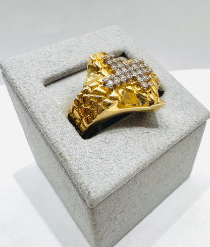 10K GOLD MEN’ S NATURAL DIAMOND “TEXAS” RING 0.32CT, SIZE: 10
