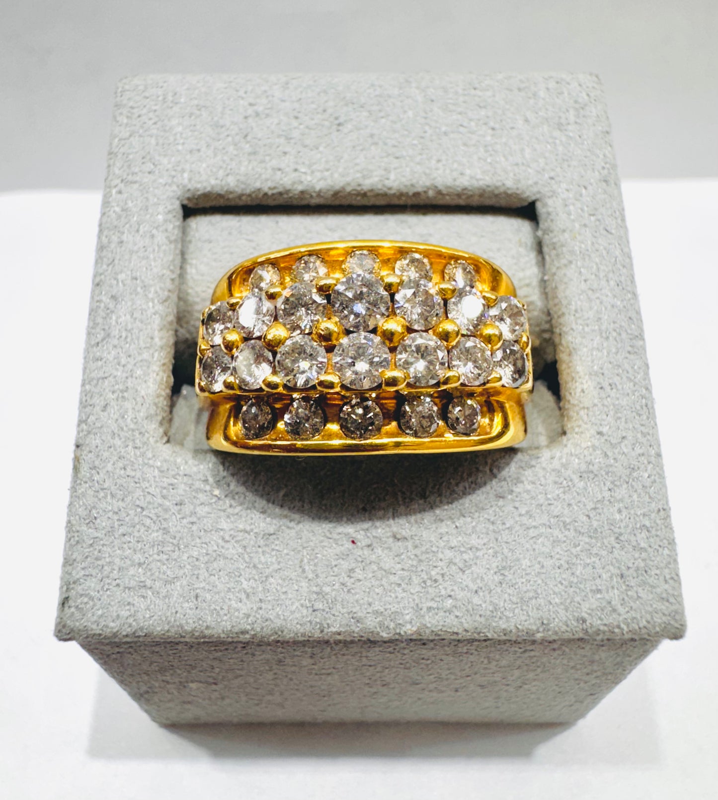 10K GOLD MEN’S NATURAL DIAMOND RING 2.CT, SIZE: 6.5