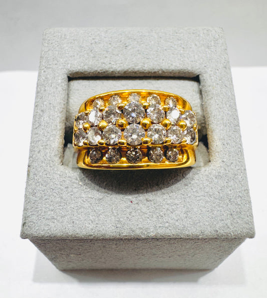 10K GOLD MEN’S NATURAL DIAMOND RING 2.CT, SIZE: 6.5