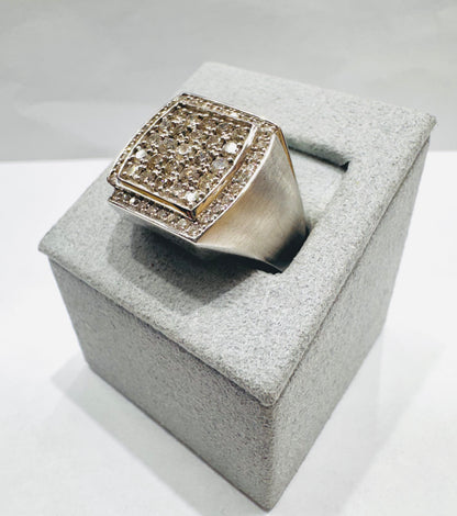 10K WHITE GOLD MEN’S NATURAL DIAMOND RING 1.46CT, SIZE: 10