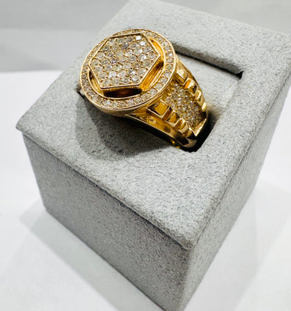 10K GOLD MEN’S NATURAL DIAMOND RING 1.25CT, SIZE: 10