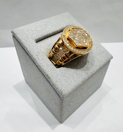 10K GOLD MEN’S NATURAL DIAMOND RING 1.25CT, SIZE: 10