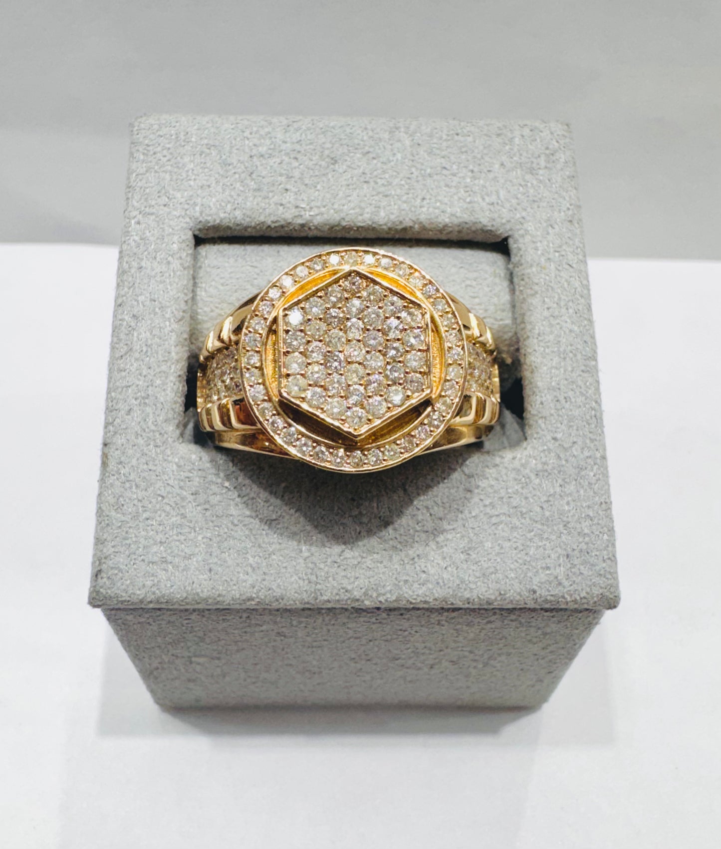 10K GOLD MEN’S NATURAL DIAMOND RING 1.25CT, SIZE: 10