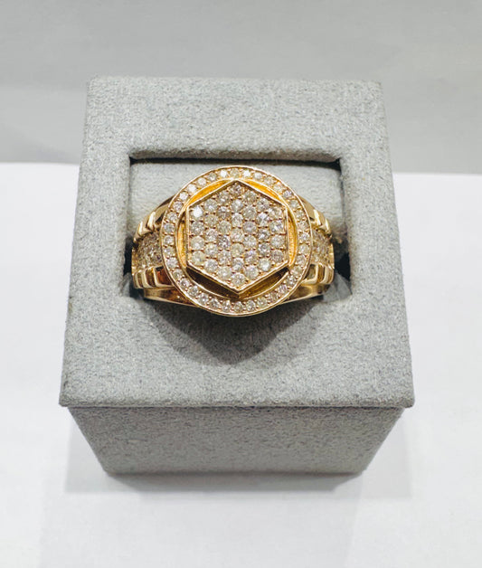10K GOLD MEN’S NATURAL DIAMOND RING 1.25CT, SIZE: 10