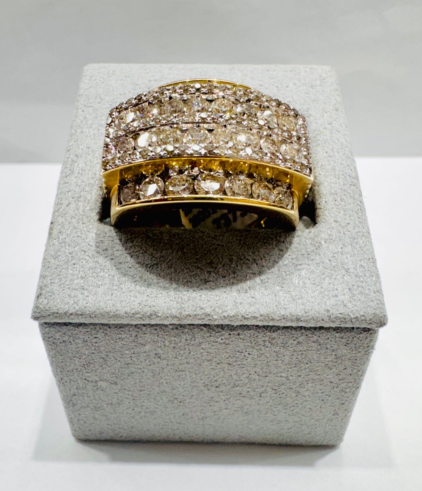 10K GOLD MEN’S NATURAL DIAMOND RING 3.00CT, SIZE: 10