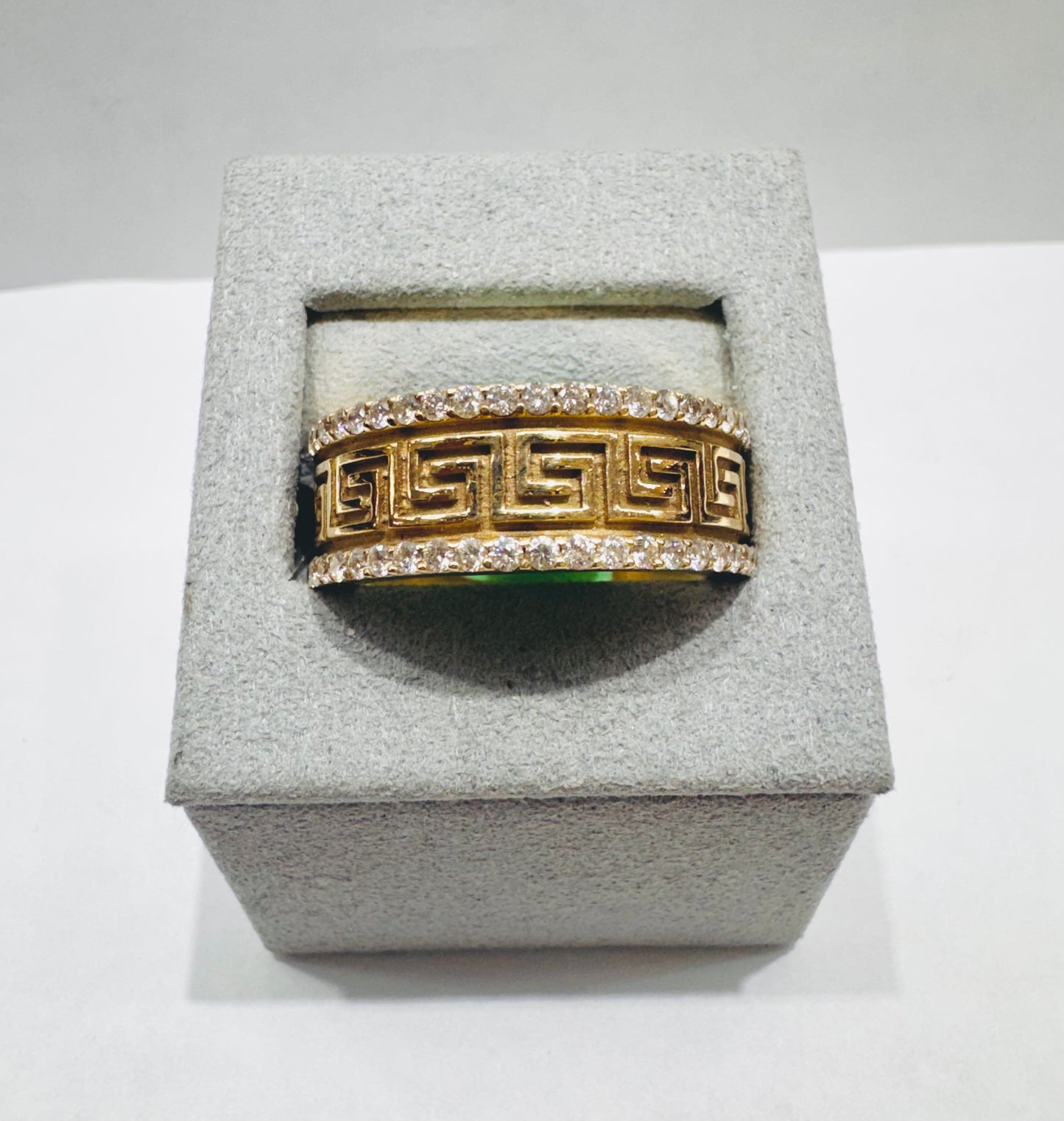 14K GOLD MEN’S NATURAL DIAMOND VERSACE DESIGN RING 1.92CT, SIZE: 10.5