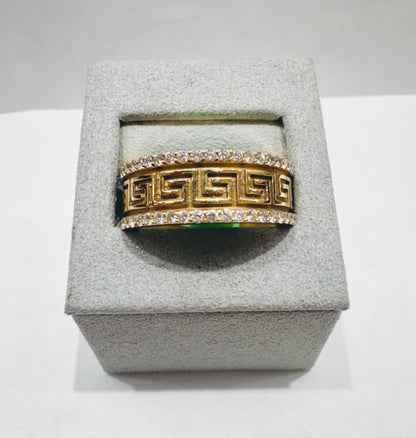 14K GOLD MEN’S NATURAL DIAMOND VERSACE DESIGN RING 1.92CT, SIZE: 10.5