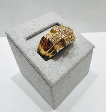 10K GOLD MEN’S NATURAL DIAMOND CROSS RING 1.10CT SIZE: 10