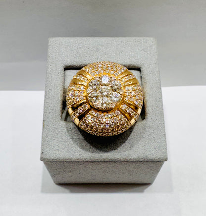 14K GOLD MEN’S NATURAL DIAMOND RING 4.25CT, SIZE: 10