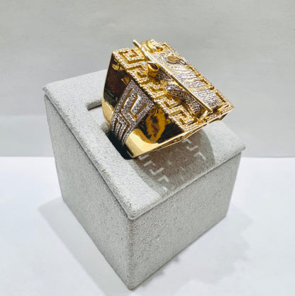 10K GOLD MEN’S NATURAL DIAMOND SAINT JUDE RING 0.68CT, SIZE: 10