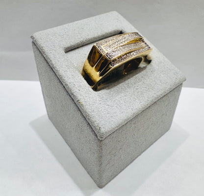 10K GOLD MEN’S NATURAL DIAMOND RING 0.29CT, SIZE: 10