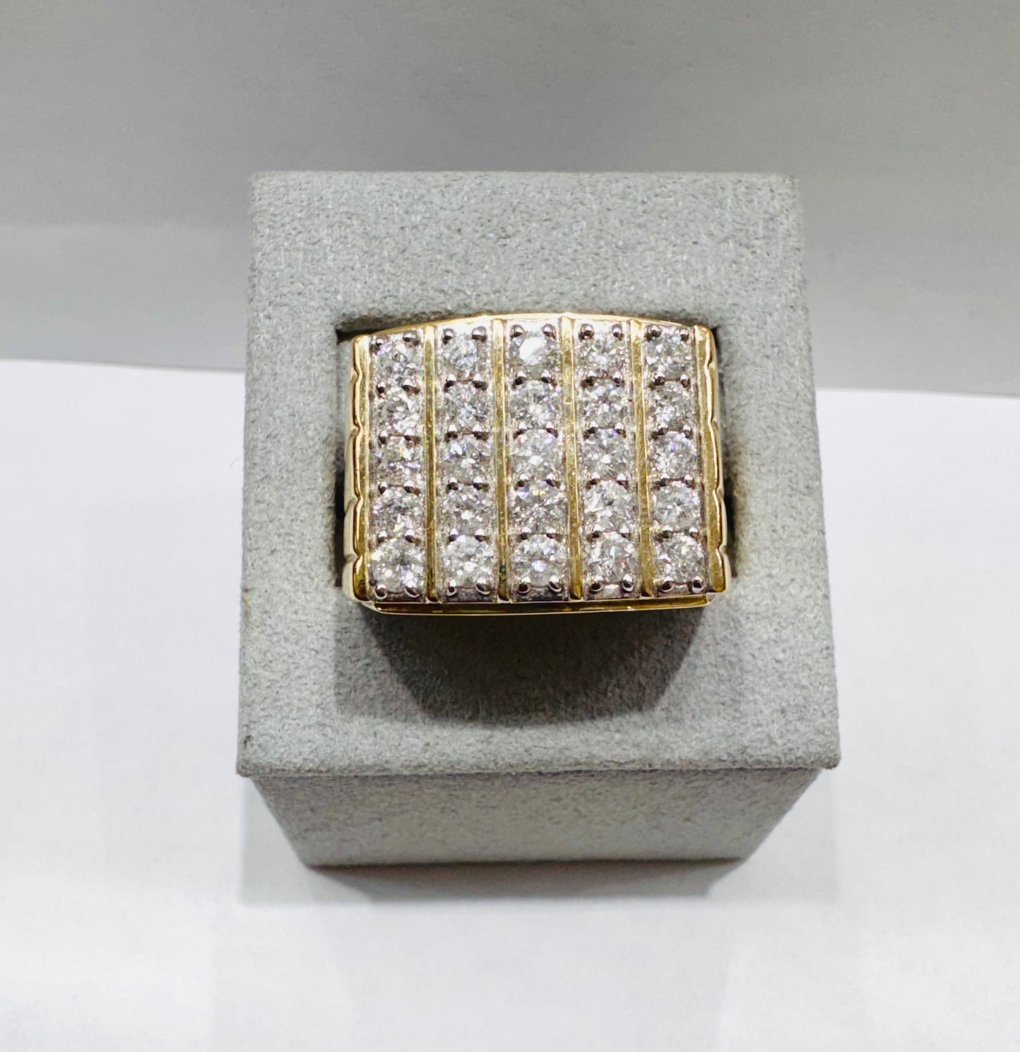 10K GOLD MEN’S NATURAL DIAMOND RING 2.00CT, SIZE: 10