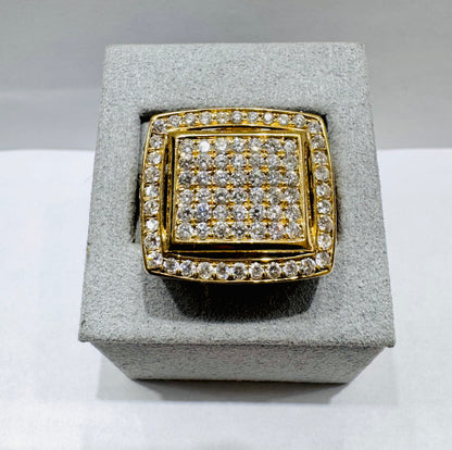 10K GOLD MEN’S NATURAL DIAMOND RING 3.50CT, SIZE: 10