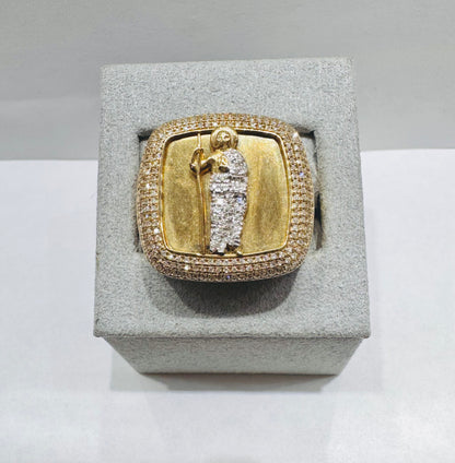 10K GOLD MEN’S NATURAL DIAMOND SAINT JUDE RING 0.65CTW, SIZE: 10