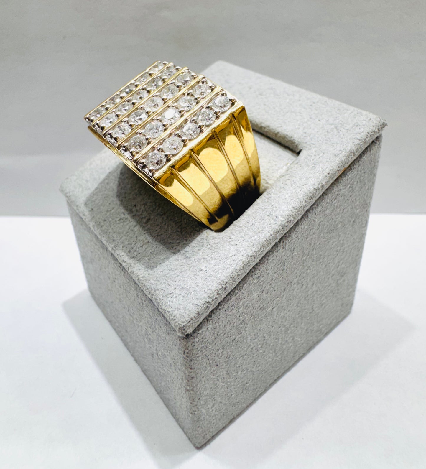 10K GOLD MEN’S NATURAL DIAMOND RING 2.00CT, SIZE: 10