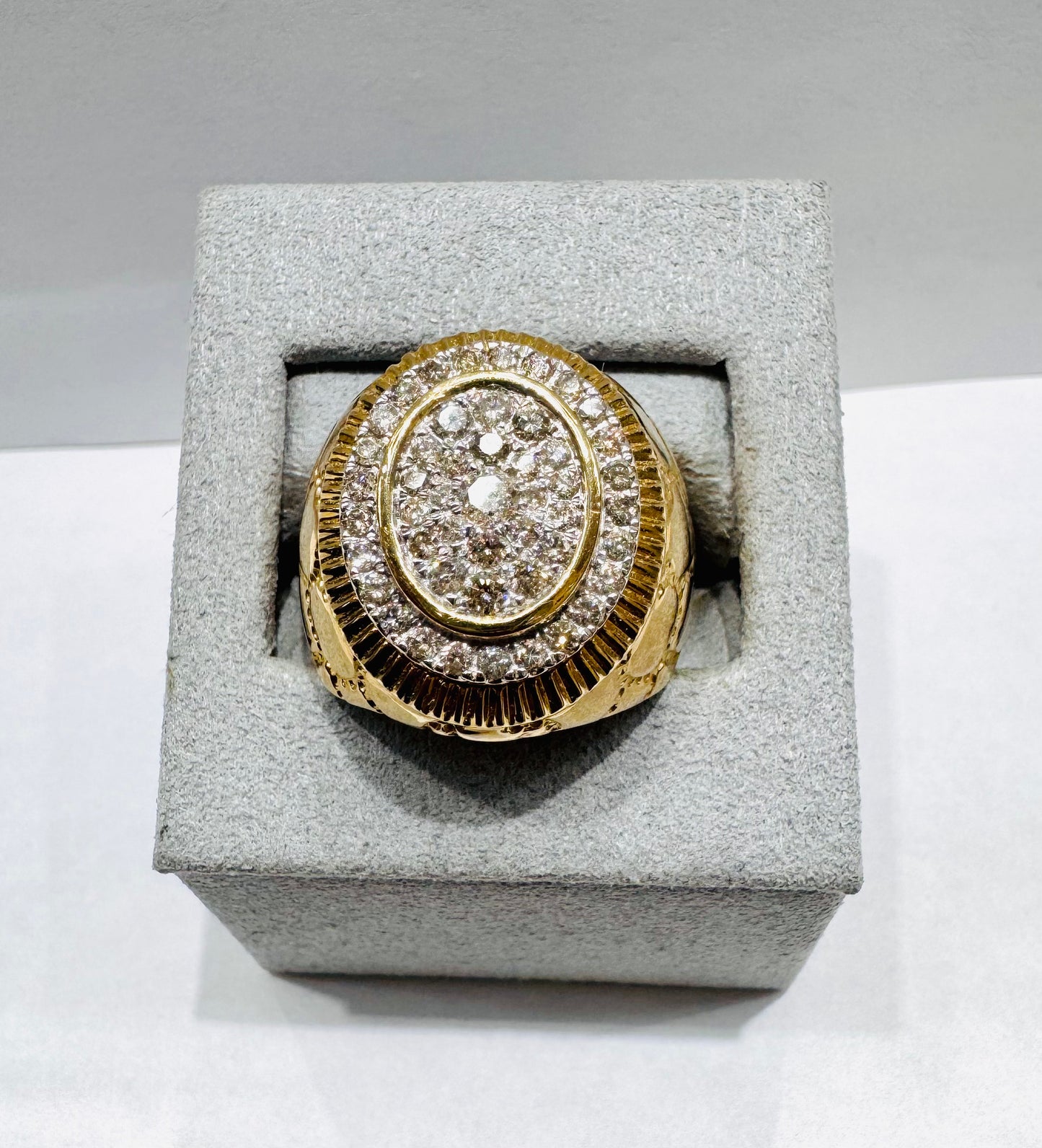 10K GOLD MEN’S NATURAL DIAMOND RING 1.00CT, SIZE: 10