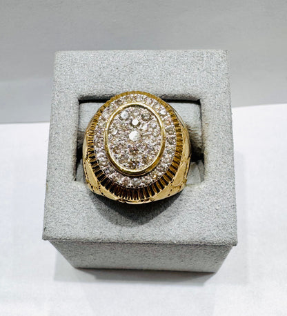 10K GOLD MEN’S NATURAL DIAMOND RING 1.00CT, SIZE: 10