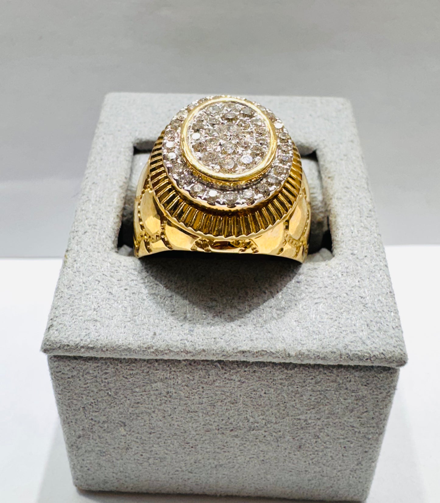 10K GOLD MEN’S NATURAL DIAMOND RING 1.00CT, SIZE: 10