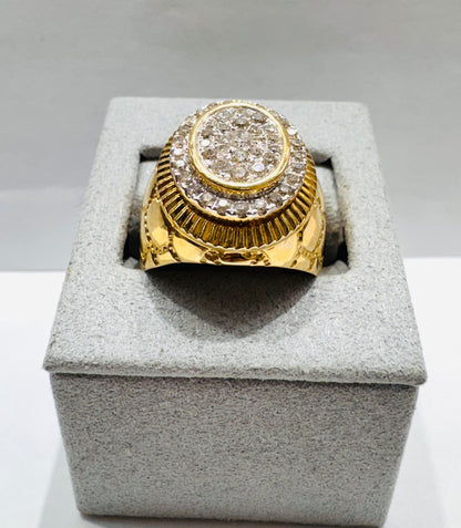 10K GOLD MEN’S NATURAL DIAMOND RING 1.00CT, SIZE: 10