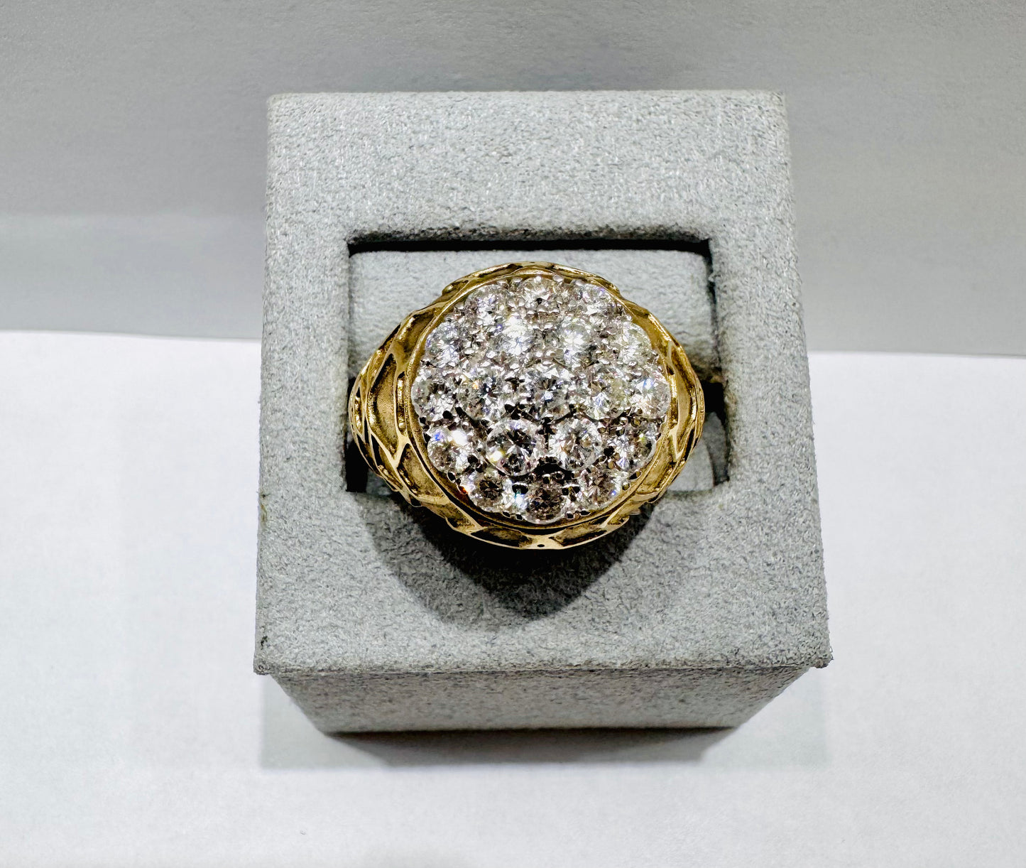 10K GOLD MEN’S NATURAL DIAMOND RING 2.00CT, SIZE: 11