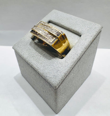 10K GOLD MEN’S NATURAL DIAMOND RING 0.29CT, SIZE: 10