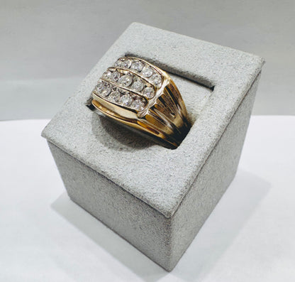 10K GOLD MEN’S NATURAL DIAMOND RING 1.CT, SIZE: 10