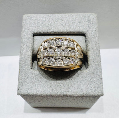 10K GOLD MEN’S NATURAL DIAMOND RING 1.CT, SIZE: 10