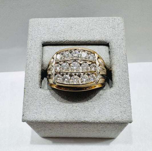 10K GOLD MEN’S NATURAL DIAMOND RING 1.CT, SIZE: 10
