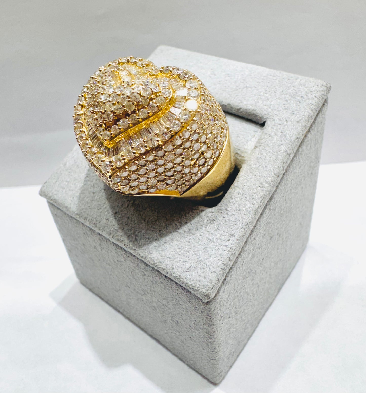 10K GOLD NATURAL DIAMOND HEART RING 4.35CTW, SIZE: 10