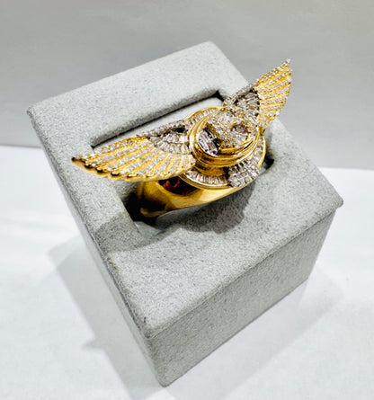 10K GOLD MEN’S NATURAL DIAMOND BENTLEY LOGO RING 1.25CT, SIZE: 10