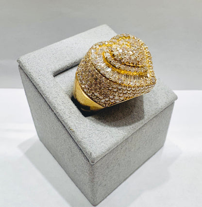 10K GOLD NATURAL DIAMOND HEART RING 4.35CTW, SIZE: 10
